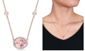 Macy's Multi-Gemstone (4-4/5 ct. t.w.) & Diamond (1/6 ct. t.w.) Halo 17" Pendant Necklace in 14k Rose Gold